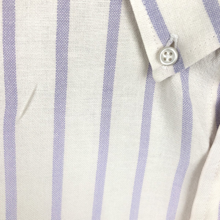 90'S Gap (Old Gap) Button-Down Short-Sleeve Cotton Striped Shirt, Made in Canada, Men's Size L (Equivalent), Vintage cotton white type Vintage Second Hand