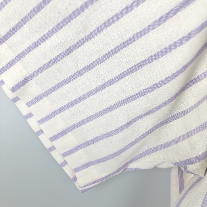 90'S Gap (Old Gap) Button-Down Short-Sleeve Cotton Striped Shirt, Made in Canada, Men's Size L (Equivalent), Vintage cotton white type Vintage Second Hand