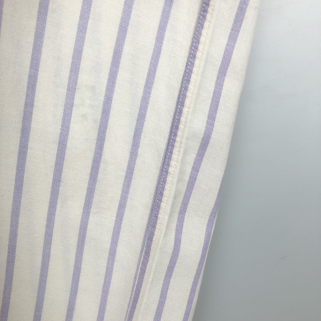 90'S Gap (Old Gap) Button-Down Short-Sleeve Cotton Striped Shirt, Made in Canada, Men's Size L (Equivalent), Vintage cotton white type Vintage Second Hand