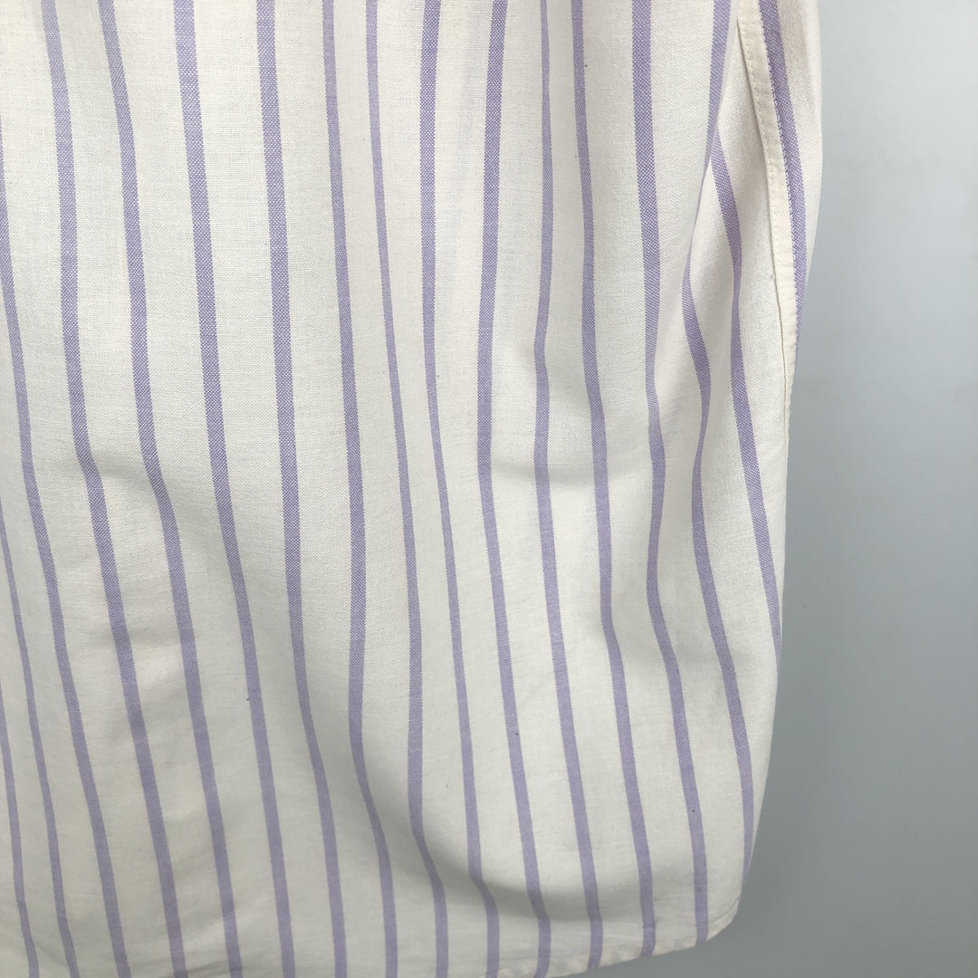 90'S Gap (Old Gap) Button-Down Short-Sleeve Cotton Striped Shirt, Made in Canada, Men's Size L (Equivalent), Vintage cotton white type Vintage Second Hand