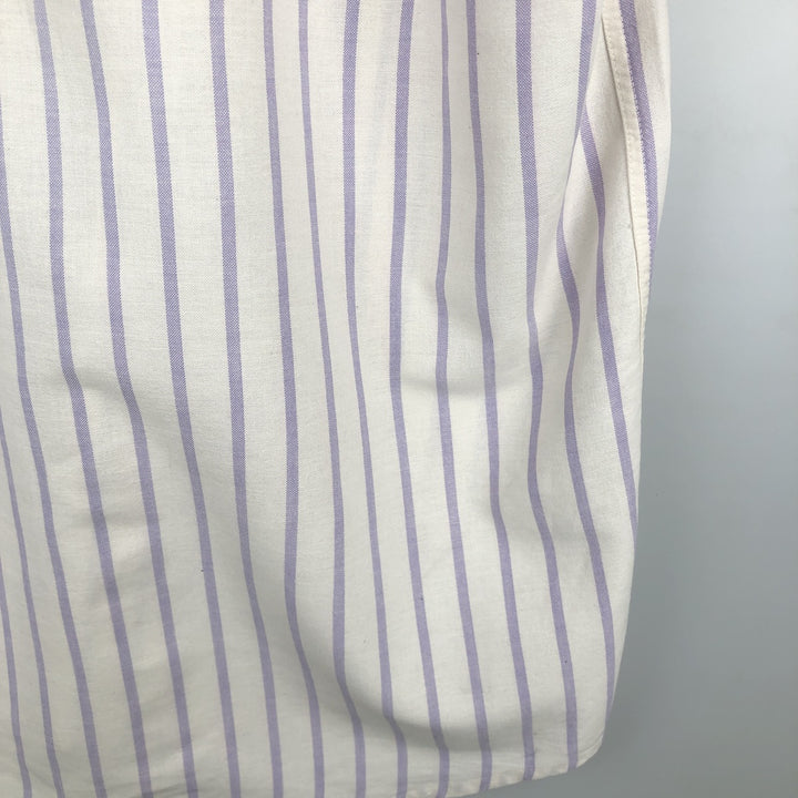 90'S Gap (Old Gap) Button-Down Short-Sleeve Cotton Striped Shirt, Made in Canada, Men's Size L (Equivalent), Vintage cotton white type Vintage Second Hand