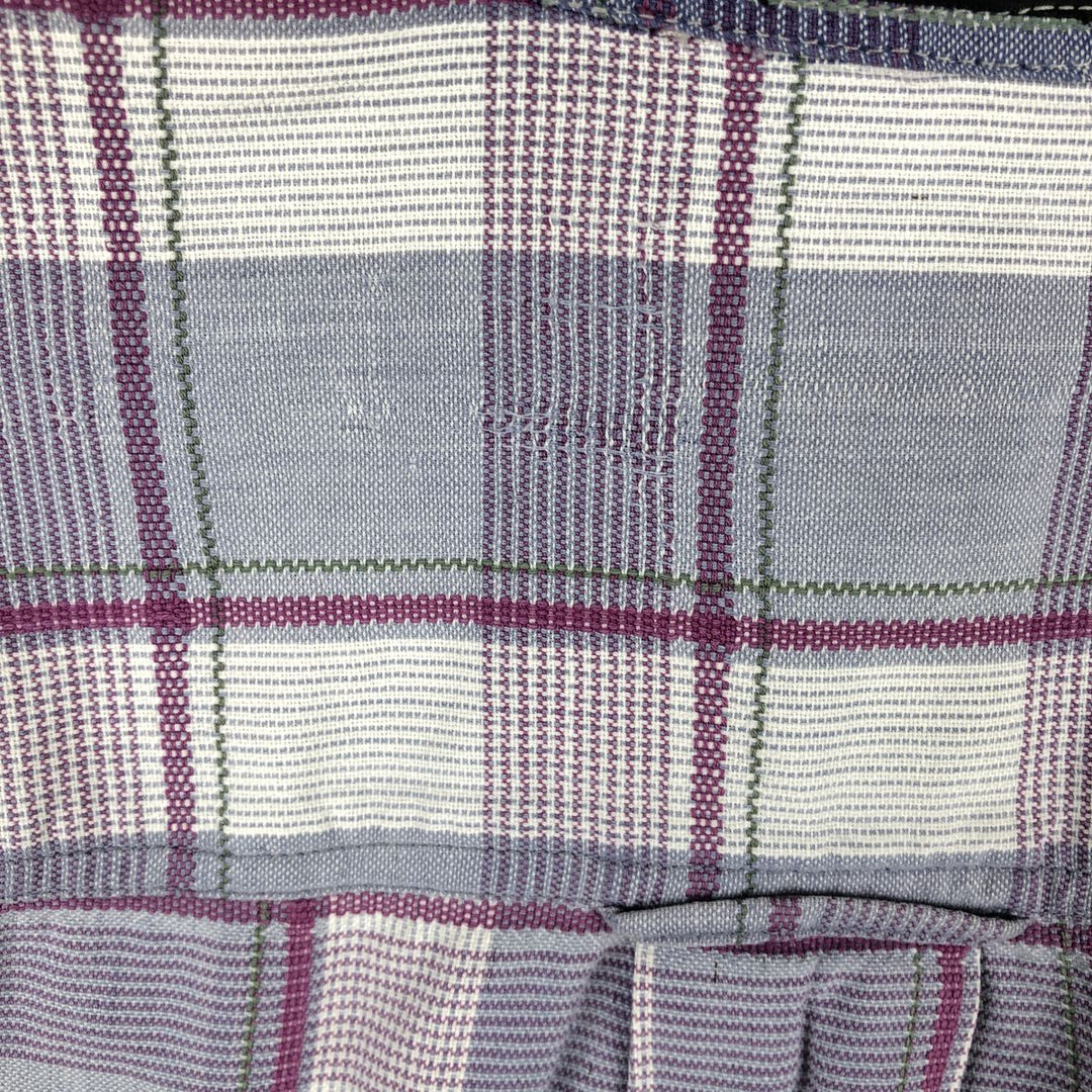 1980'S Eddie Bauer Black Tag Short-Sleeve Check Shirt, Men's Size M (Equivalent), Vintage cotton Blue type light blue Vintage Second Hand
