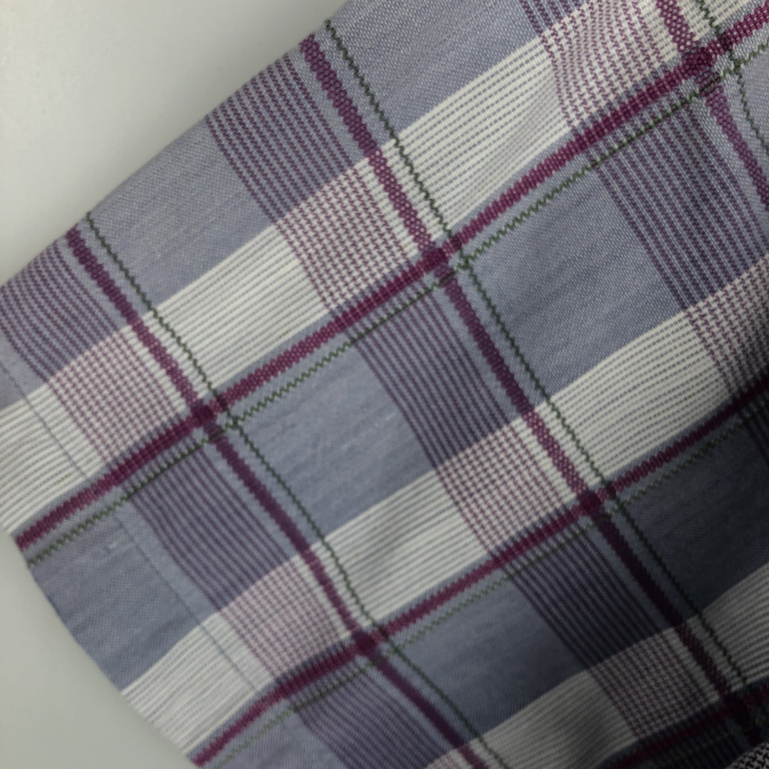 1980'S Eddie Bauer Black Tag Short-Sleeve Check Shirt, Men's Size M (Equivalent), Vintage cotton Blue type light blue Vintage Second Hand