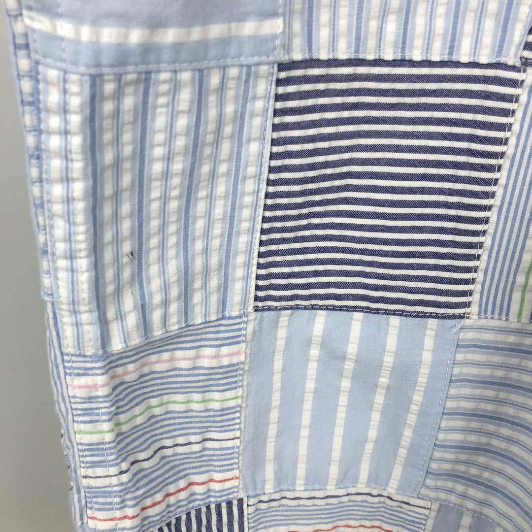 Brooks Brothers Est.1818 Patchwork Short Sleeve Button-Down Check Shirt, Men's Size L cotton Blue type light blue Vintage Second Hand
