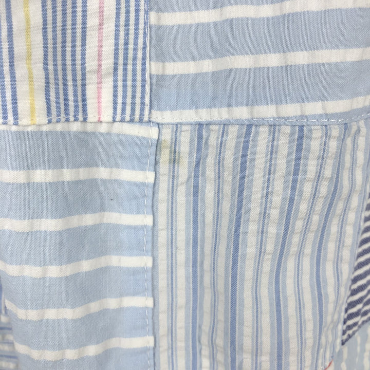 Brooks Brothers Est.1818 Patchwork Short Sleeve Button-Down Check Shirt, Men's Size L cotton Blue type light blue Vintage Second Hand