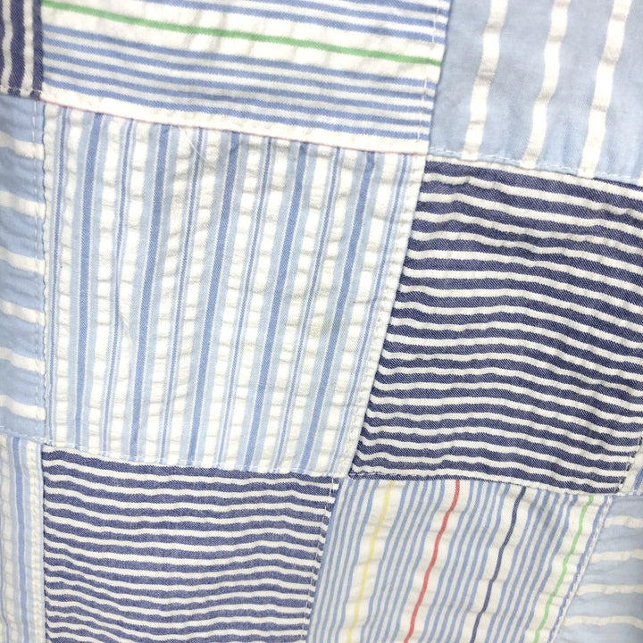 Brooks Brothers Est.1818 Patchwork Short Sleeve Button-Down Check Shirt, Men's Size L cotton Blue type light blue Vintage Second Hand