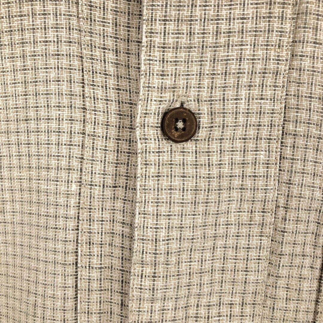 2000'S Patagonia 53135S8 Check Pattern Short-Sleeve Hemp Shirt, Men's Size L (approx.) Hemp Beige type Vintage Second Hand