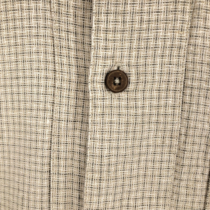 2000'S Patagonia 53135S8 Check Pattern Short-Sleeve Hemp Shirt, Men's Size L (approx.) Hemp Beige type Vintage Second Hand