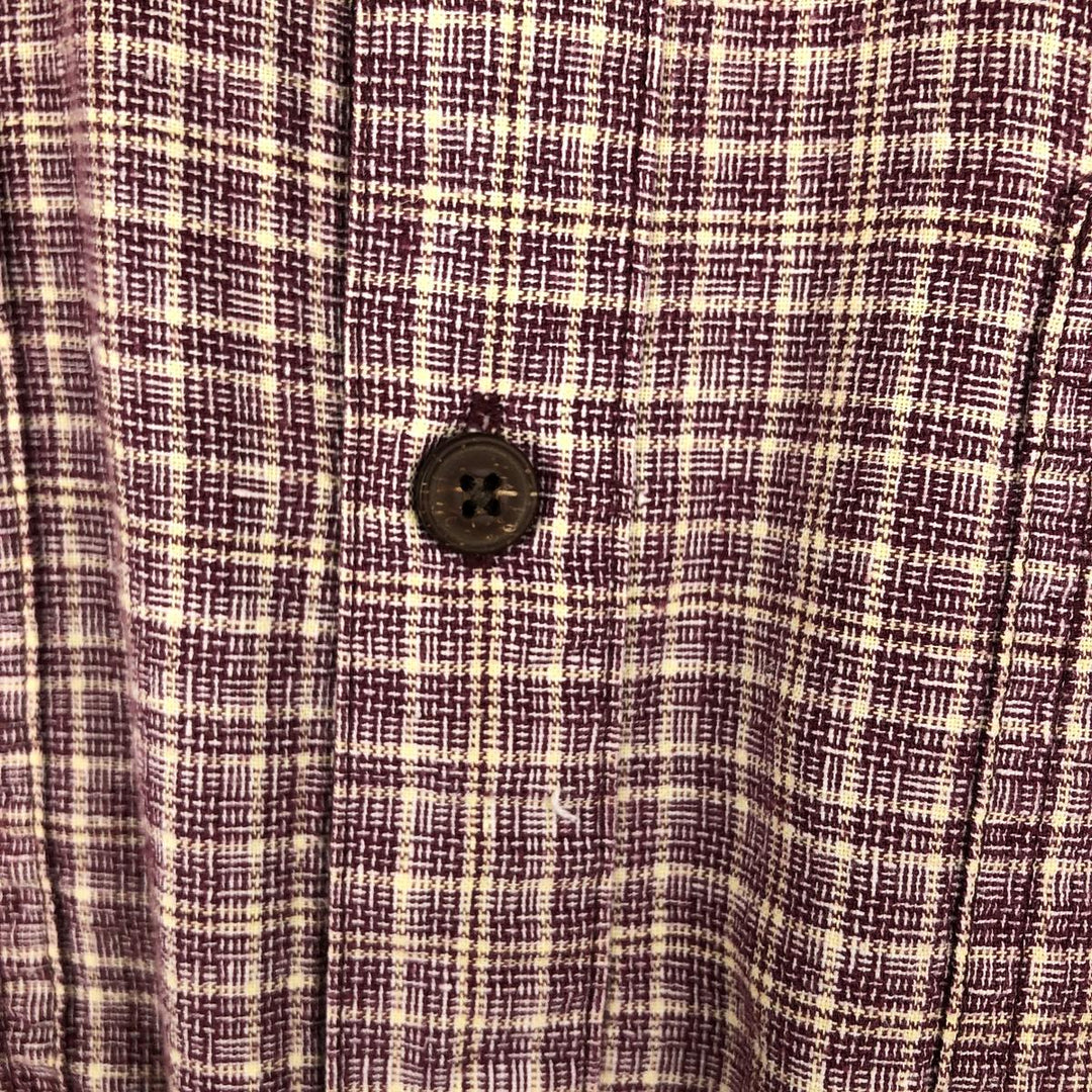 Patagonia 53139SP18 Check Pattern Short Sleeve Hemp x Organic Cotton Shirt, Men's XL (approx.) Organic cotton Red type red-purple Vintage Second Hand