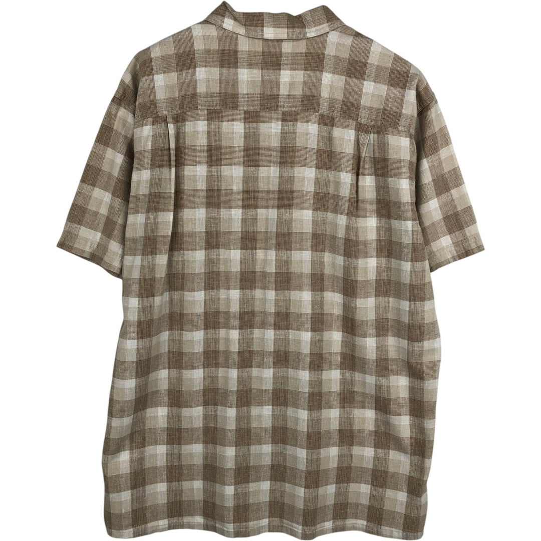 Patagonia 53138SP14 Check Pattern Short Sleeve Hemp x Organic Cotton Shirt, Men's XL (approx.) Organic cotton Beige type Vintage Second Hand