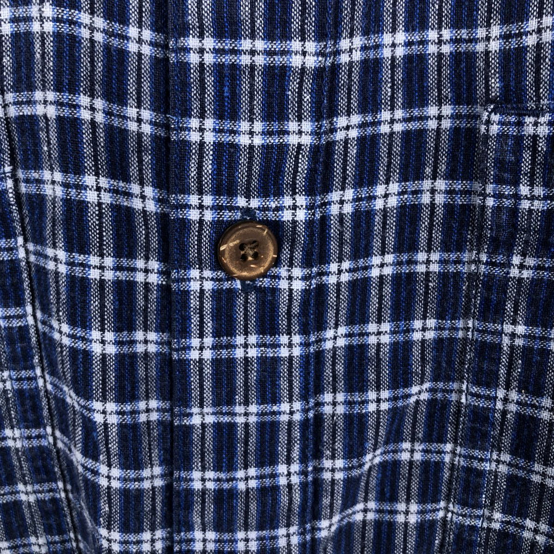 Patagonia 53138SP14 Check Pattern Short Sleeve Hemp x Organic Cotton Shirt, Men's Size L (approx.) Hemp blue type Vintage Second Hand