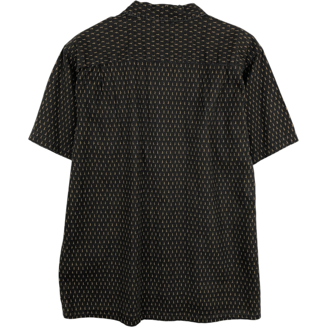 Patagonia 53139FA18 All-over print short-sleeved hemp x organic cotton shirt, men's size L (approx.) Hemp brown type Vintage Second Hand