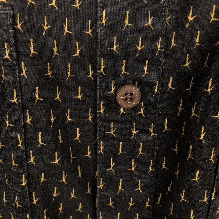 Patagonia 53139FA18 All-over print short-sleeved hemp x organic cotton shirt, men's size L (approx.) Hemp brown type Vintage Second Hand