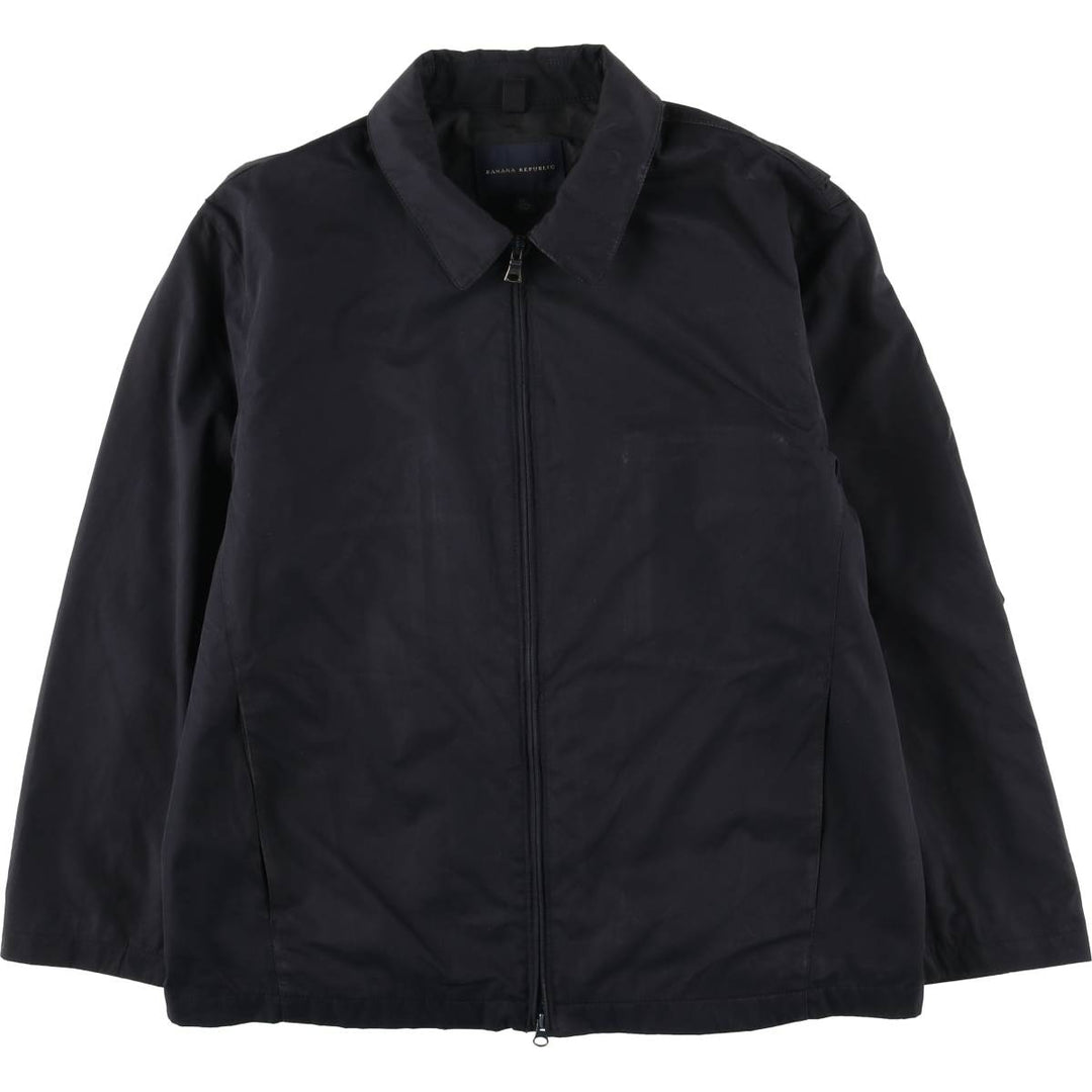 2000'S Banana Republic collared windbreaker, men's size XL equivalent. polyester navy blue type Vintage Second Hand