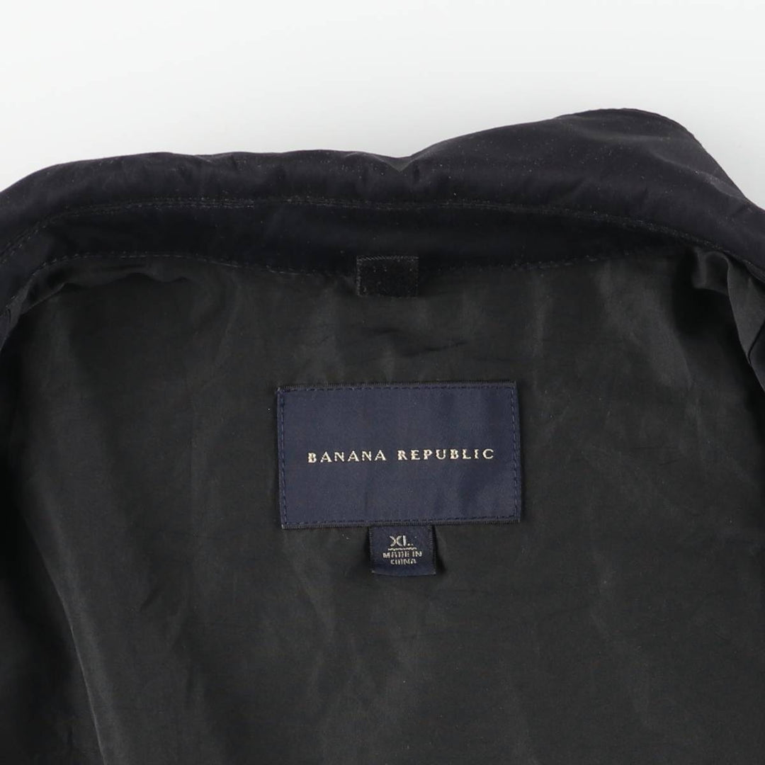 2000'S Banana Republic collared windbreaker, men's size XL equivalent. polyester navy blue type Vintage Second Hand