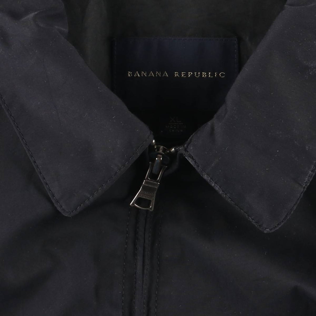 2000'S Banana Republic collared windbreaker, men's size XL equivalent. polyester navy blue type Vintage Second Hand