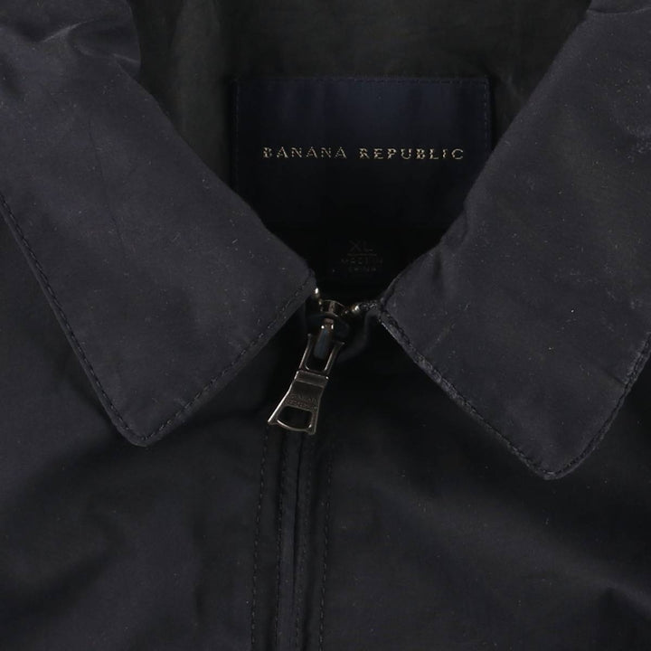 2000'S Banana Republic collared windbreaker, men's size XL equivalent. polyester navy blue type Vintage Second Hand