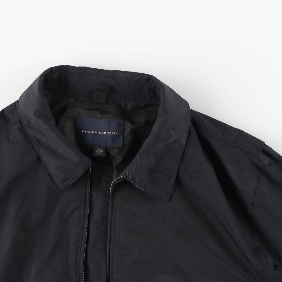 2000'S Banana Republic collared windbreaker, men's size XL equivalent. polyester navy blue type Vintage Second Hand