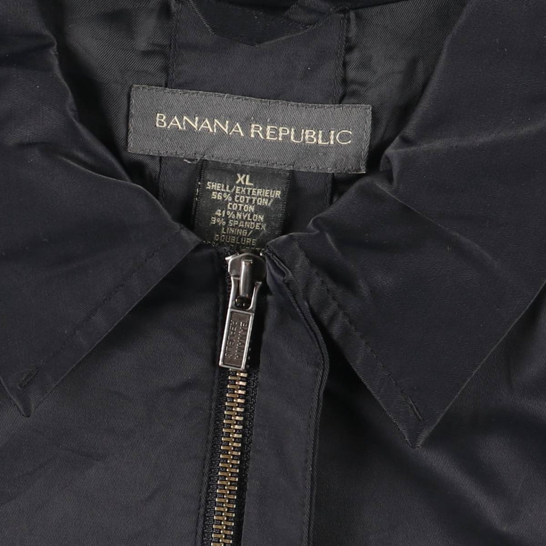 2000'S Banana Republic collared windbreaker, men's size XL equivalent. cotton black type Vintage Second Hand