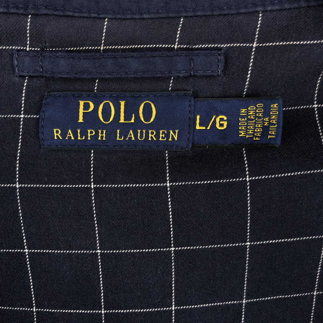 Ralph Lauren POLO RALPH LAUREN Swing Top Sports Jacket Men's L size polyester blue type Vintage Second Hand