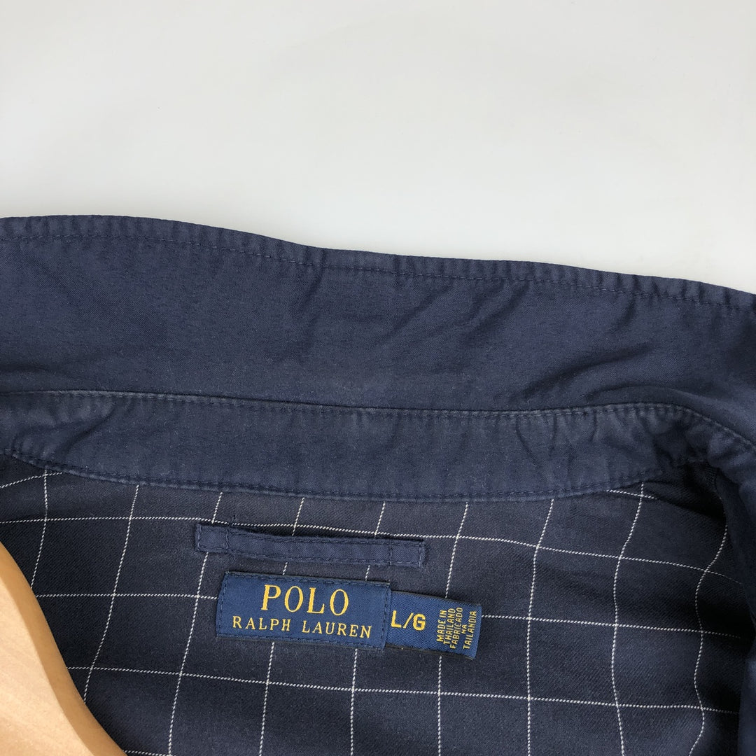 Ralph Lauren POLO RALPH LAUREN Swing Top Sports Jacket Men's L size polyester blue type Vintage Second Hand