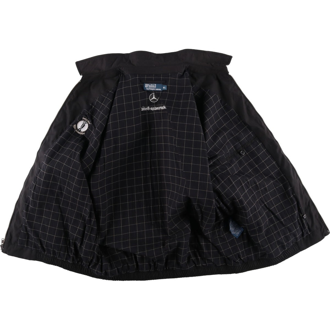 Ralph Lauren POLO by Ralph Lauren Mercedes-Benz Swing Top Sport Jacket, Men's Size XL (approx.) polyester black type Vintage Second Hand