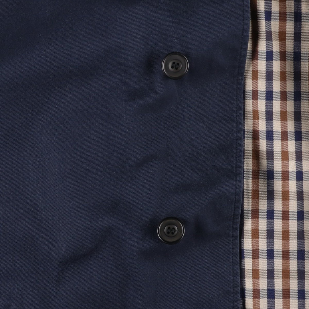Aquascutum AQUA5 Trench Coat, Made in England, Men's Size XL (approx.) unclear navy blue type Vintage Second Hand