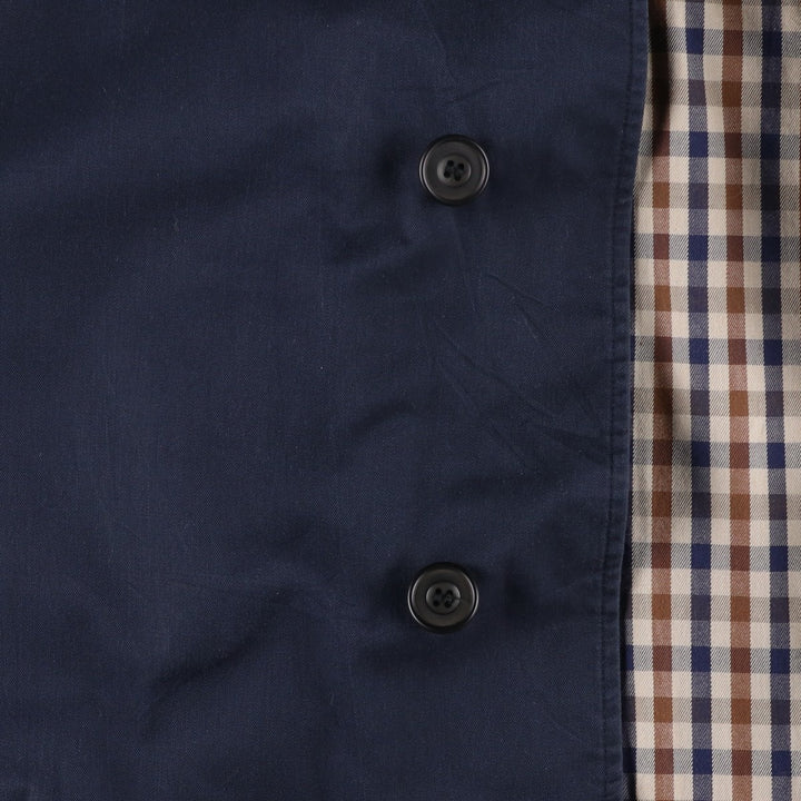 Aquascutum AQUA5 Trench Coat, Made in England, Men's Size XL (approx.) unclear navy blue type Vintage Second Hand