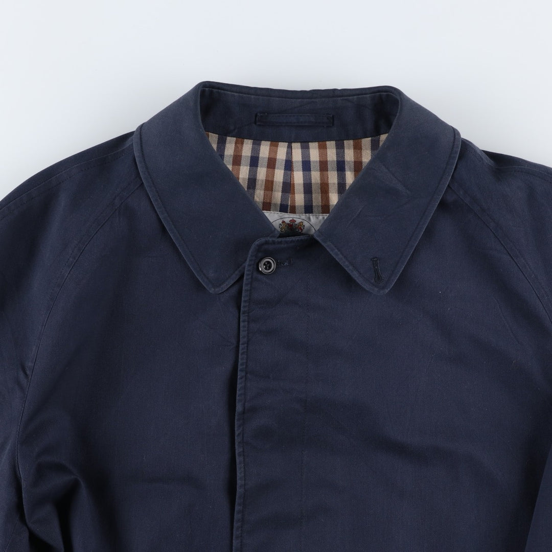 Aquascutum AQUA5 Trench Coat, Made in England, Men's Size XL (approx.) unclear navy blue type Vintage Second Hand