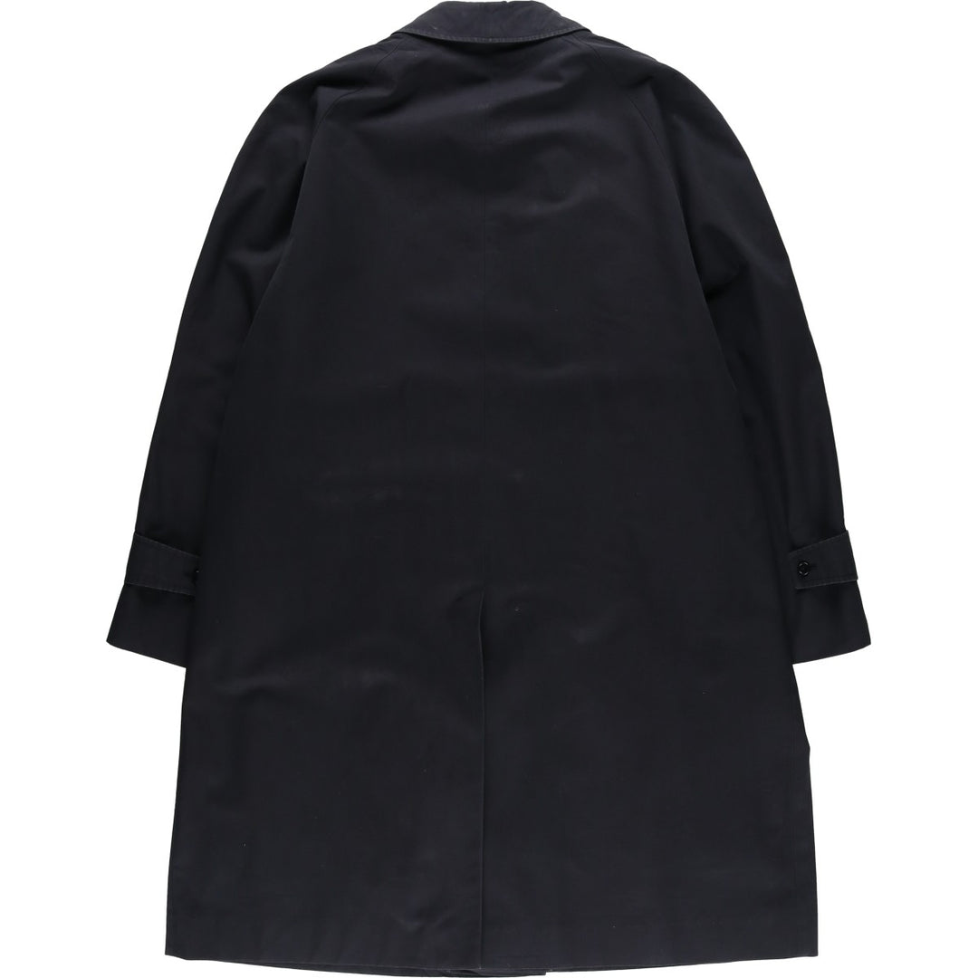 Aquascutum Balmacaan Coat (Stand Collar Coat), Made in England, Men's Size XL (approx.) polyester black type Vintage Second Hand