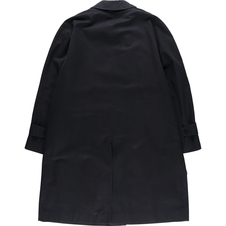 Aquascutum Balmacaan Coat (Stand Collar Coat), Made in England, Men's Size XL (approx.) polyester black type Vintage Second Hand