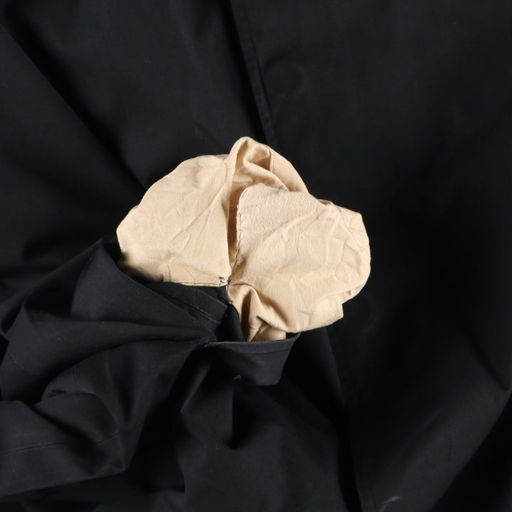Aquascutum Balmacaan Coat (Stand Collar Coat), Made in England, Men's Size XL (approx.) polyester black type Vintage Second Hand
