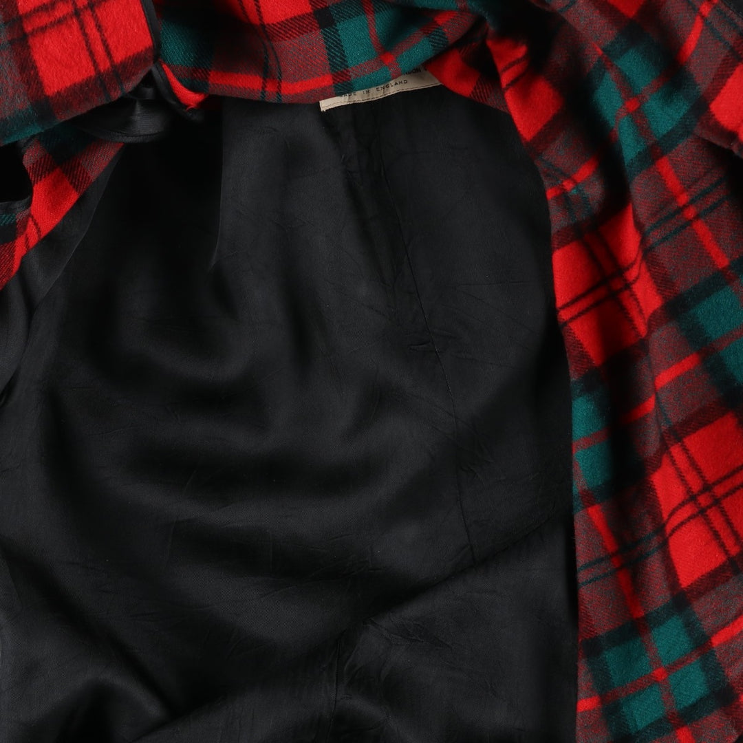 Aquascutum Balmacaan Coat (Stand Collar Coat), Made in England, Men's Size XL (approx.) polyester black type Vintage Second Hand