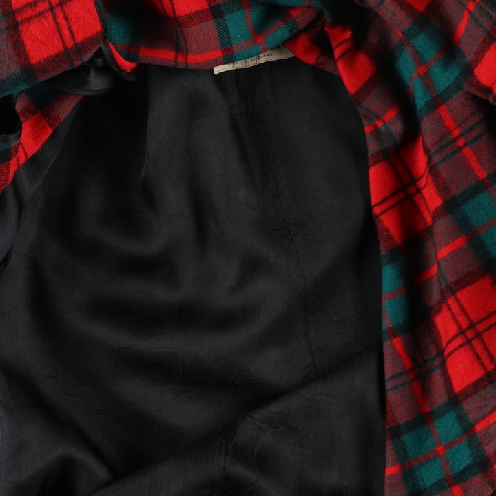 Aquascutum Balmacaan Coat (Stand Collar Coat), Made in England, Men's Size XL (approx.) polyester black type Vintage Second Hand