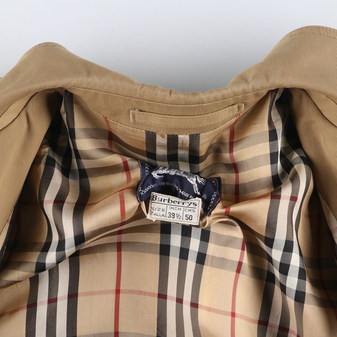 Burberry's Balmacaan Coat (Spanish-made), Men's Size M (approx.) polyester Beige type Vintage Second Hand