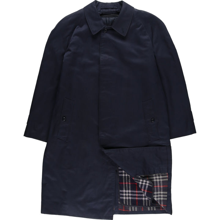 Burberry's Balmacaan Coat, Made in England, Men's Size L cotton navy blue type Vintage Second Hand