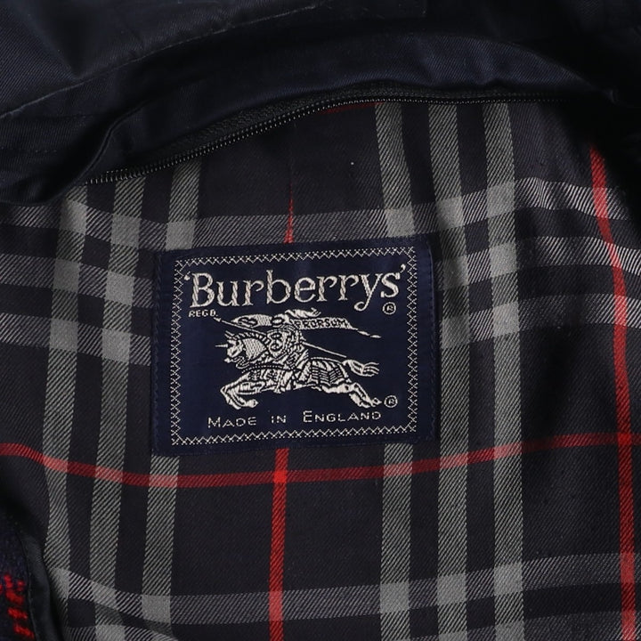 Burberry's Balmacaan Coat, Made in England, Men's Size L cotton navy blue type Vintage Second Hand