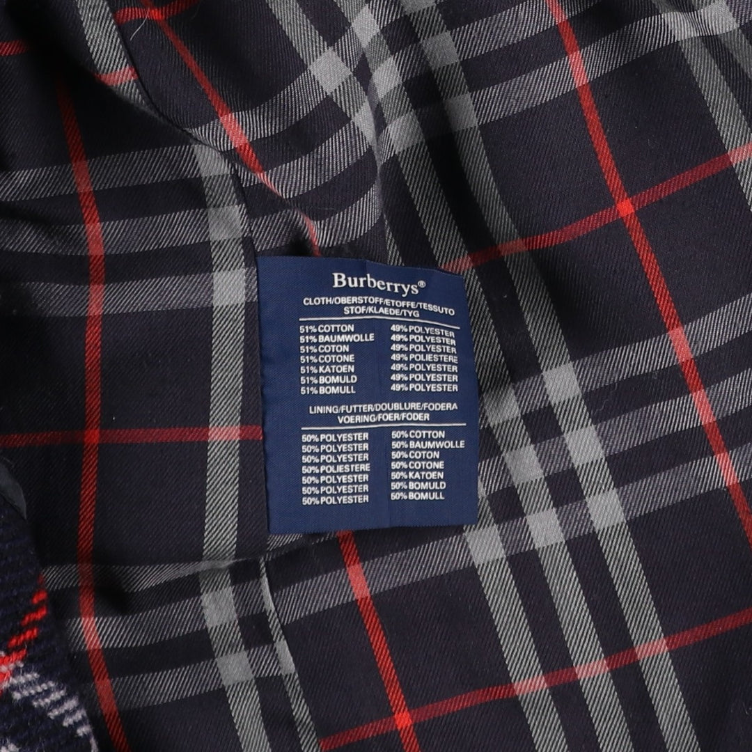 Burberry's Balmacaan Coat, Made in England, Men's Size L cotton navy blue type Vintage Second Hand