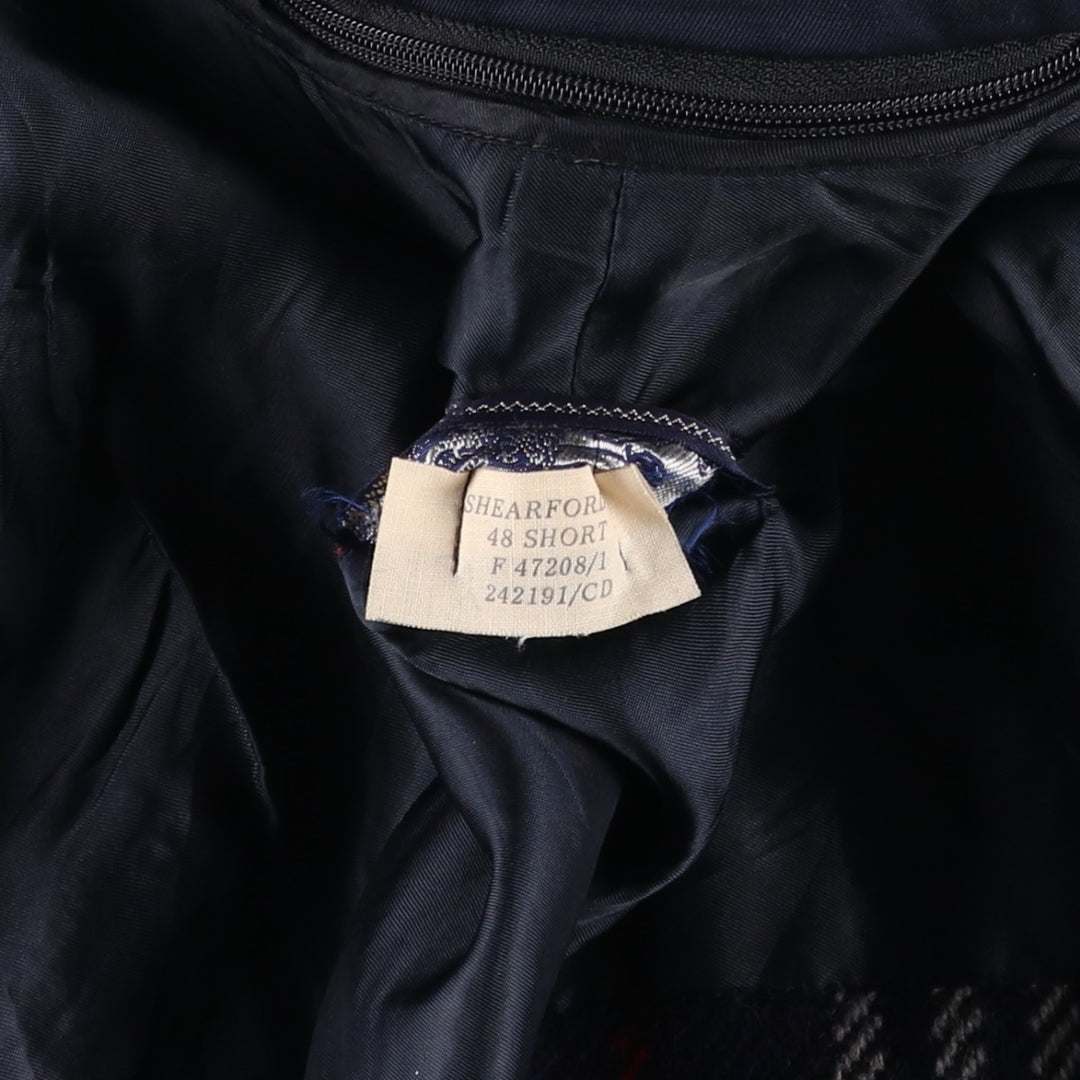 Burberry's Balmacaan Coat, Made in England, Men's Size L cotton navy blue type Vintage Second Hand
