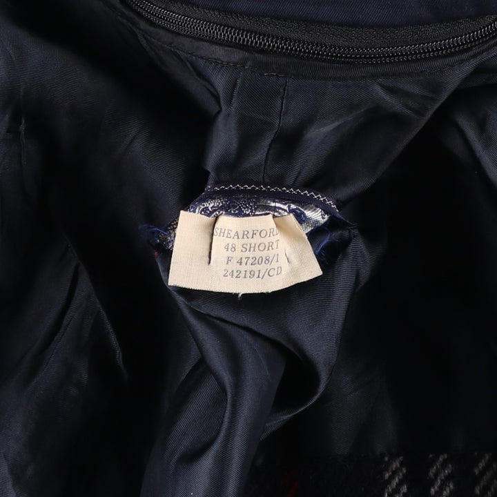 Burberry's Balmacaan Coat, Made in England, Men's Size L cotton navy blue type Vintage Second Hand