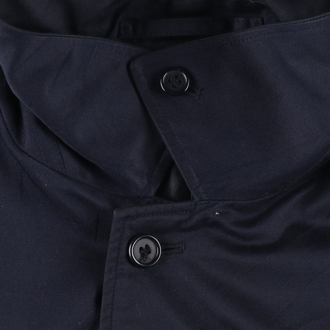 Burberry's Balmacaan Coat, Made in England, Men's Size L cotton navy blue type Vintage Second Hand