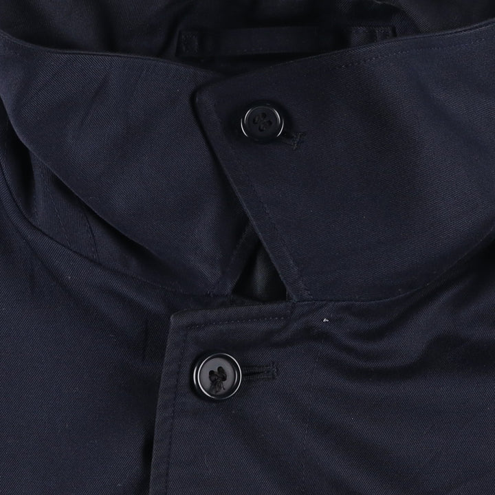 Burberry's Balmacaan Coat, Made in England, Men's Size L cotton navy blue type Vintage Second Hand