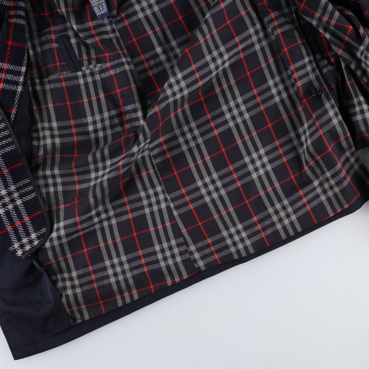 Burberry's Balmacaan Coat, Made in England, Men's Size L cotton navy blue type Vintage Second Hand