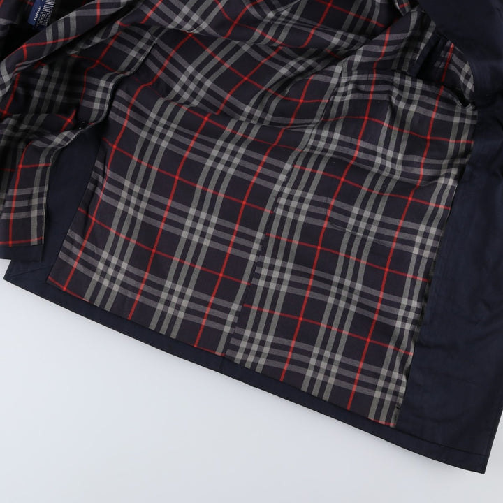 Burberry's Balmacaan Coat, Made in England, Men's Size L cotton navy blue type Vintage Second Hand