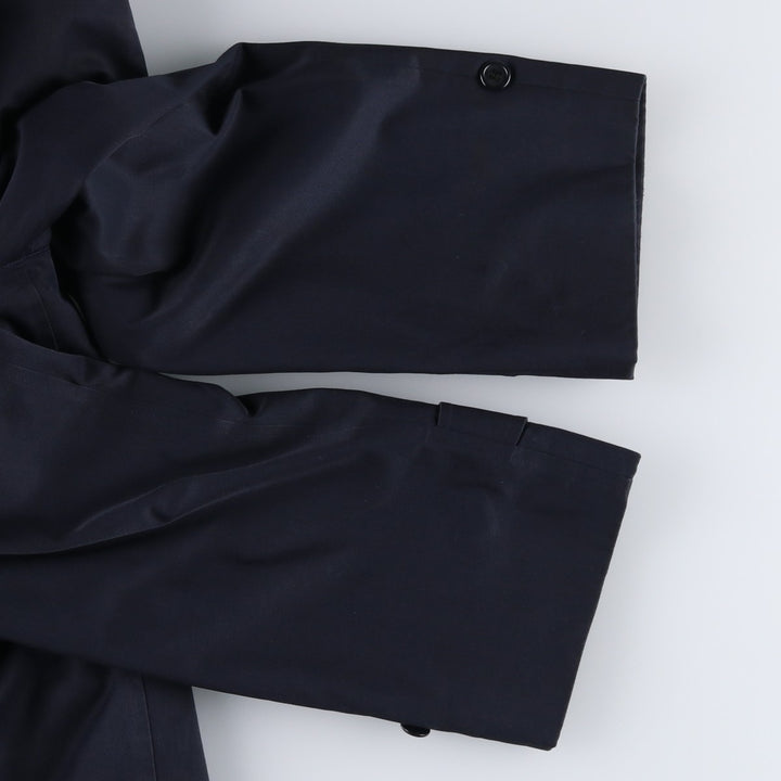 Burberry's Balmacaan Coat, Made in England, Men's Size L cotton navy blue type Vintage Second Hand