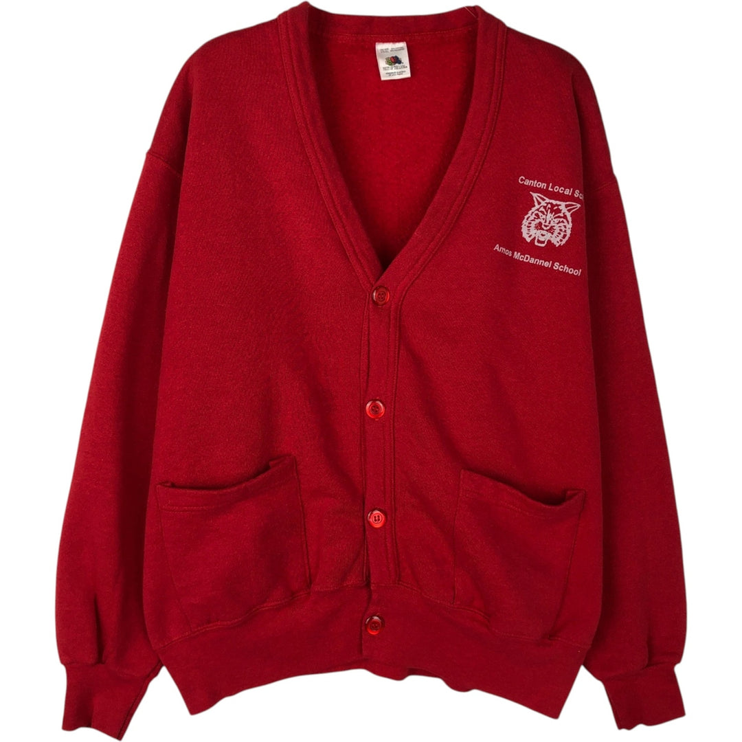90'S Fruit of the Loom College Cardigan, Men's Size XL (approx.), Vintage cotton red type Vintage Second Hand