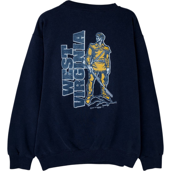 80'S EM College Sweatshirt, Made in USA, Men's Size L (approx.), Vintage cotton navy blue type Vintage Second Hand