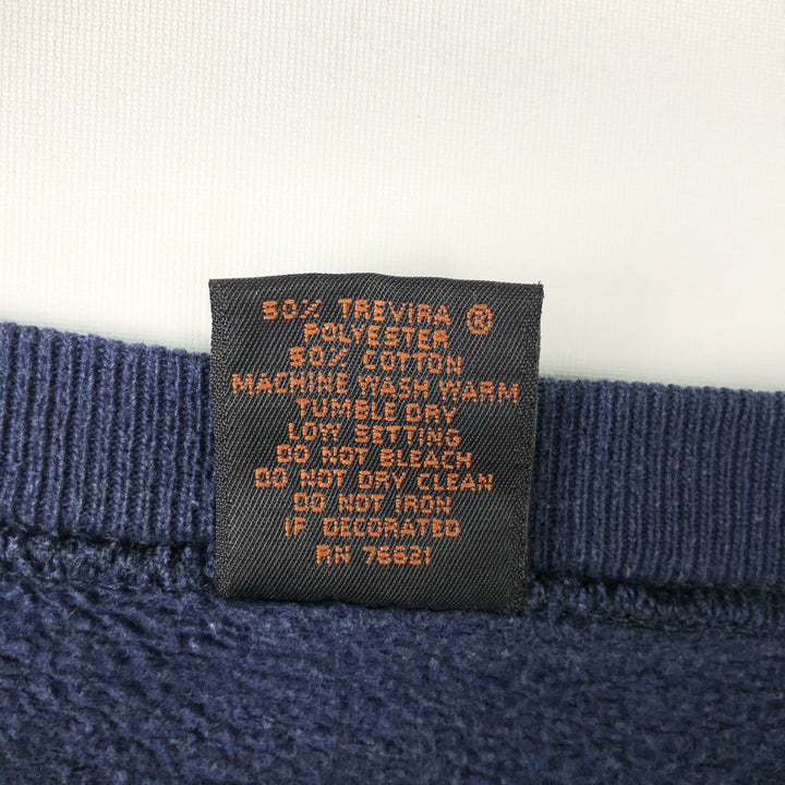 80'S EM College Sweatshirt, Made in USA, Men's Size L (approx.), Vintage cotton navy blue type Vintage Second Hand