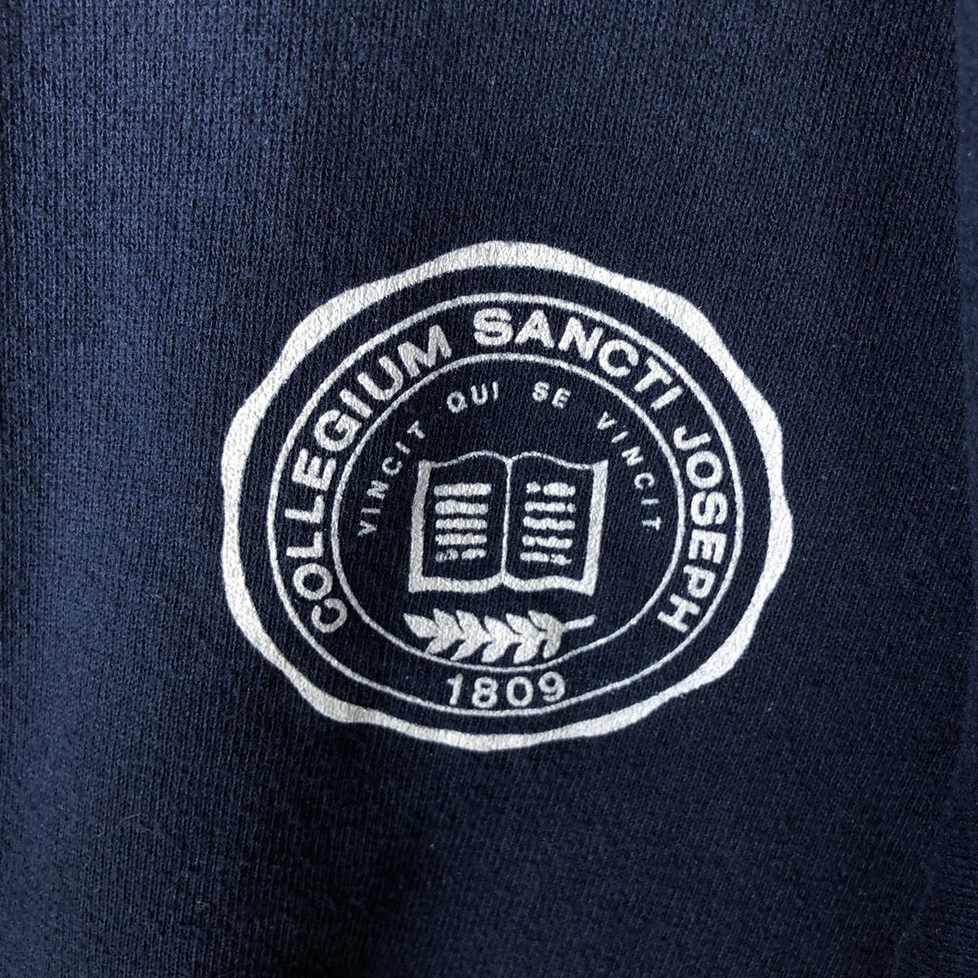 90s-00'S Jerzees College Cardigan, Men's XL equivalent, Vintage polyester navy blue type Vintage Second Hand