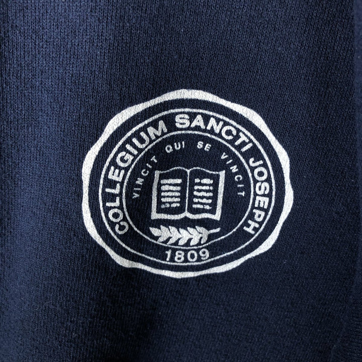 90s-00'S Jerzees College Cardigan, Men's XL equivalent, Vintage polyester navy blue type Vintage Second Hand
